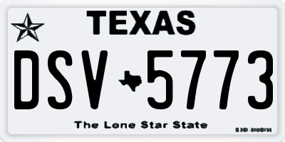 TX license plate DSV5773
