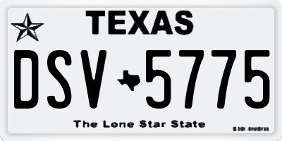 TX license plate DSV5775
