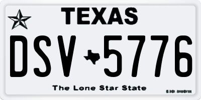 TX license plate DSV5776