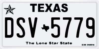 TX license plate DSV5779