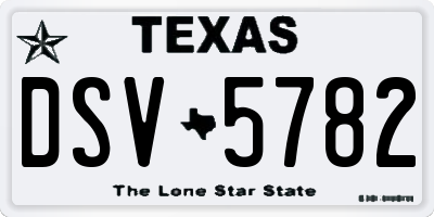 TX license plate DSV5782