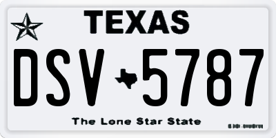 TX license plate DSV5787
