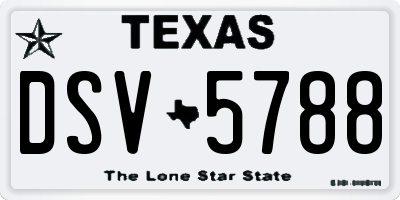 TX license plate DSV5788