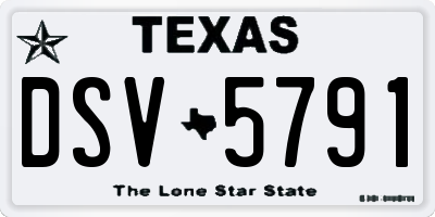 TX license plate DSV5791