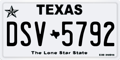 TX license plate DSV5792