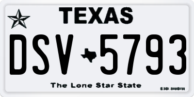 TX license plate DSV5793