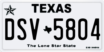 TX license plate DSV5804