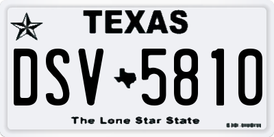 TX license plate DSV5810