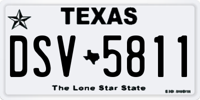 TX license plate DSV5811