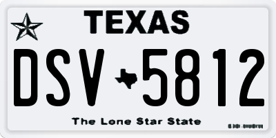 TX license plate DSV5812