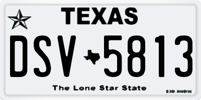 TX license plate DSV5813