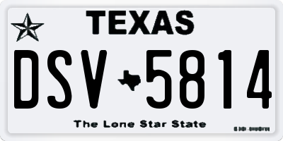 TX license plate DSV5814