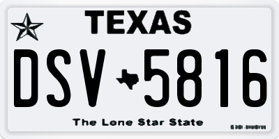 TX license plate DSV5816