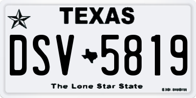 TX license plate DSV5819