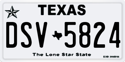 TX license plate DSV5824