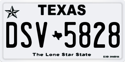 TX license plate DSV5828