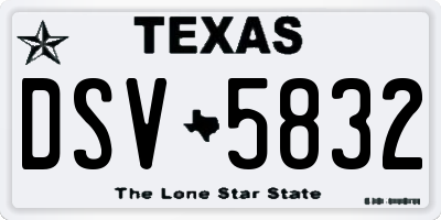 TX license plate DSV5832