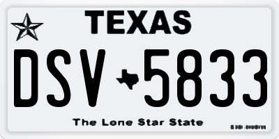 TX license plate DSV5833