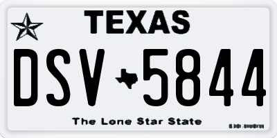 TX license plate DSV5844