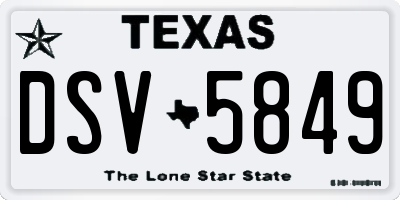 TX license plate DSV5849
