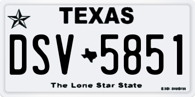 TX license plate DSV5851