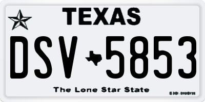 TX license plate DSV5853