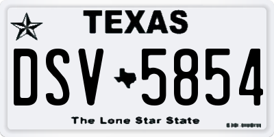 TX license plate DSV5854