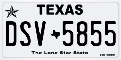 TX license plate DSV5855