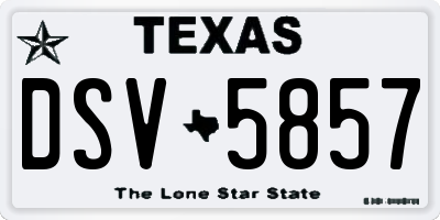 TX license plate DSV5857