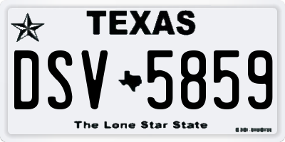 TX license plate DSV5859
