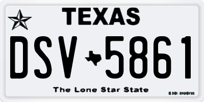 TX license plate DSV5861