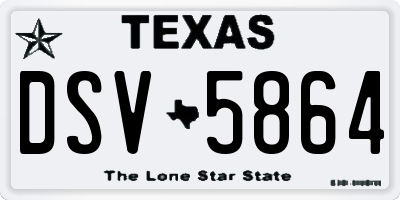 TX license plate DSV5864