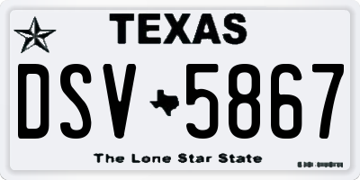 TX license plate DSV5867
