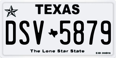TX license plate DSV5879