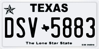 TX license plate DSV5883