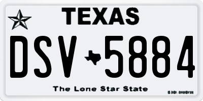 TX license plate DSV5884
