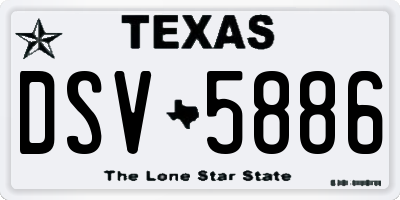 TX license plate DSV5886