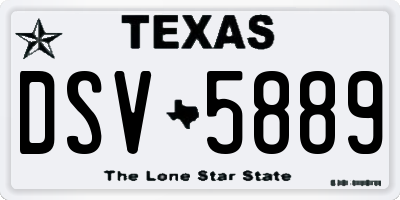 TX license plate DSV5889