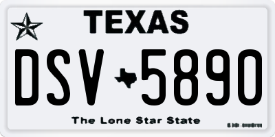 TX license plate DSV5890