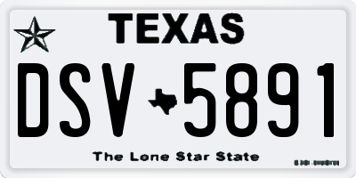 TX license plate DSV5891