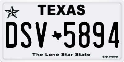 TX license plate DSV5894