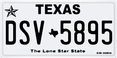 TX license plate DSV5895