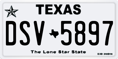 TX license plate DSV5897