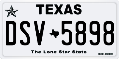 TX license plate DSV5898