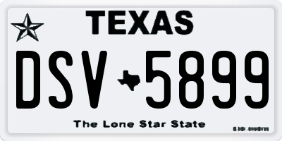 TX license plate DSV5899