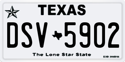 TX license plate DSV5902