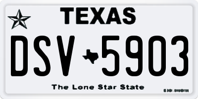 TX license plate DSV5903