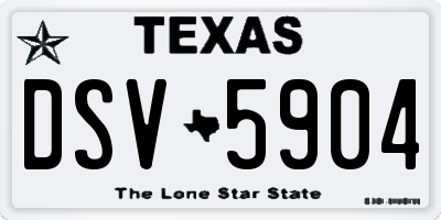 TX license plate DSV5904