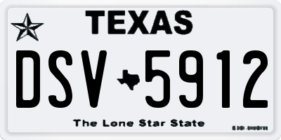TX license plate DSV5912
