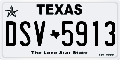 TX license plate DSV5913